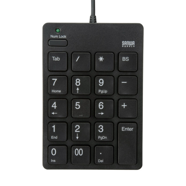 【NT-18UH2BK】サンワサプライ　USB2.0ハブ付テンキーアイソレーションタイプ