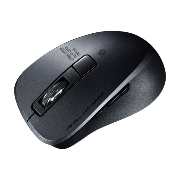 【MA-BTBL155BK】サンワサプライ　静音Bluetooth 5.0 ブルーLEDマウス（5ボタン・ブラック）