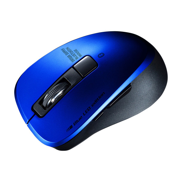 【MA-BTBL155BL】サンワサプライ　静音Bluetooth 5.0 ブルーLEDマウス（5ボタン・ブルー）