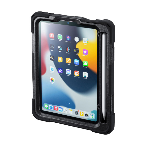 【PDA-IPAD1817BK】サンワサプライ　iPad mini耐衝撃ケース（ハンドル、スタンド、ショルダーベルト付き）