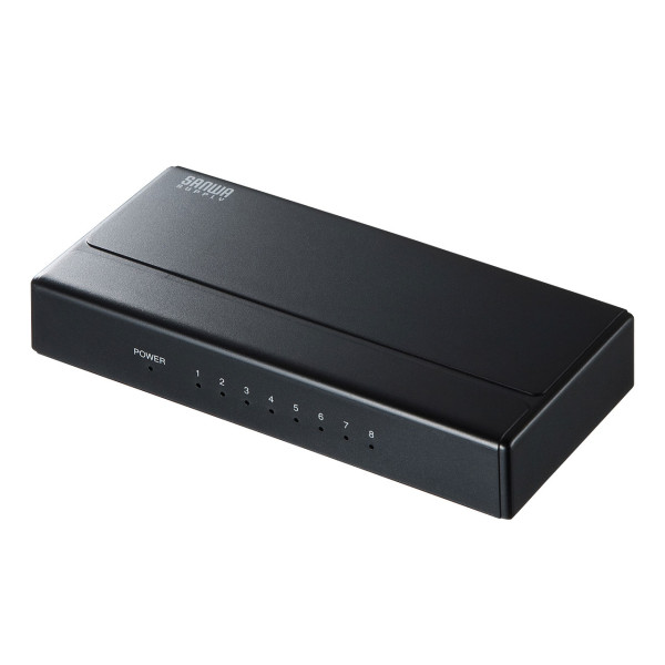 【LAN-GIGAP801BK】サンワサプライ　ギガビット対応スイッチングハブ(8ポート・マグネット付き）