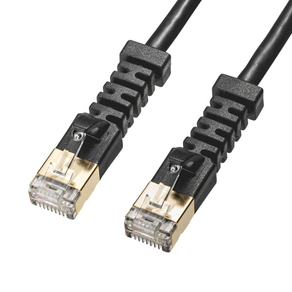 【KB-T6ASYL-01BK】サンワサプライ　4方向固定CAT6A STP LANケーブル