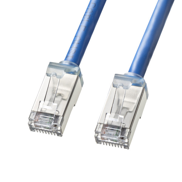 【KB-T6ASB-0025BL】サンワサプライ　カテゴリ6A STP LANケーブル（超ショートブーツ）