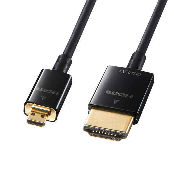 【KM-HD23-A50K】サンワサプライ　イーサネット対応ハイスピードHDMIマイクロケーブル5m