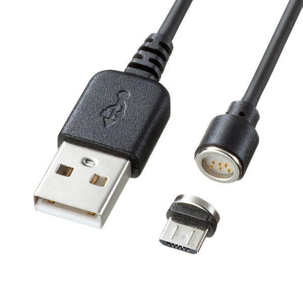 【KU-MGD1】サンワサプライ　Magnet脱着式microUSBケーブル（データ＆充電）1m