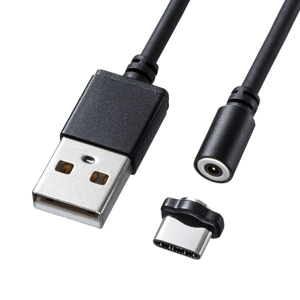 【KU-CMGCA1】サンワサプライ　超小型Magnet脱着式USB TypeCケーブル　1ｍ