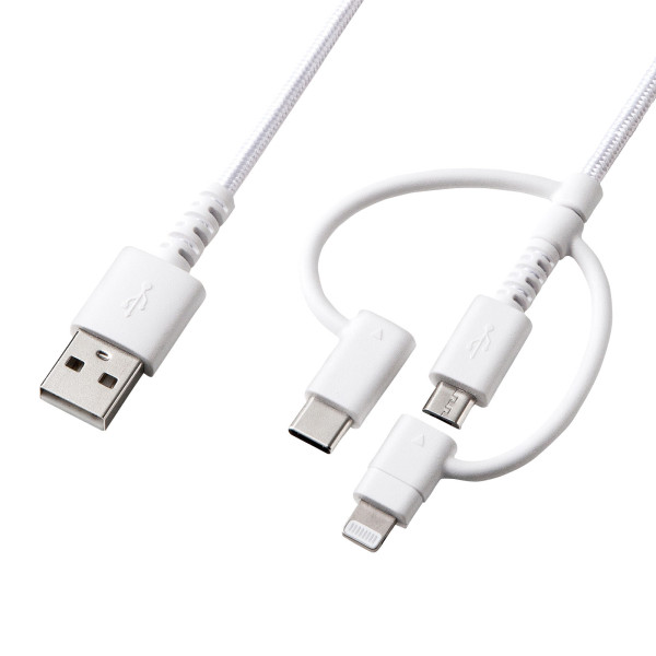 【KB-IPLTCM10】サンワサプライ　ライトニング・Type-C・microUSB　3in1 ケーブル