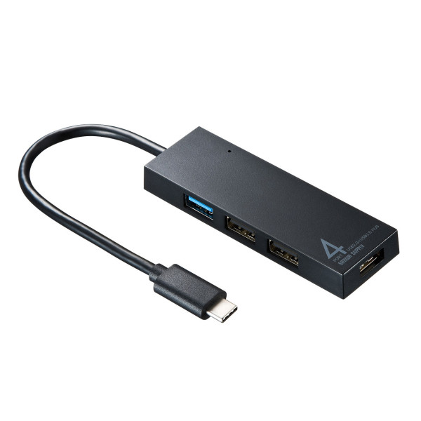 【USB-3TCH7BK】サンワサプライ　USBTypeCコンボハブ（4ポート）