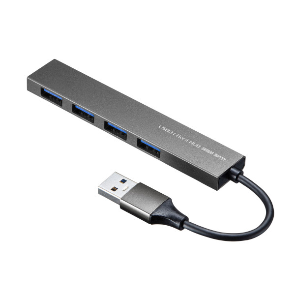 【USB-3H423SN】サンワサプライ　USB3.2 Gen1 4ポート スリムハブ