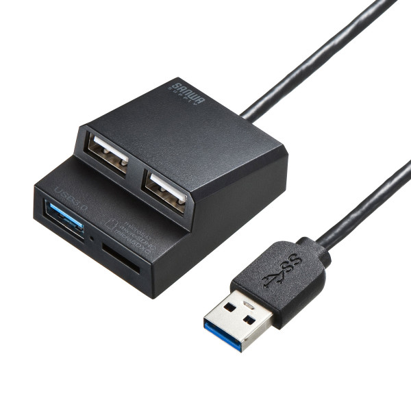 【USB-3HC315BKN】サンワサプライ　USB3.2Gen1+USB2.0コンボハブ　カードリーダー付き