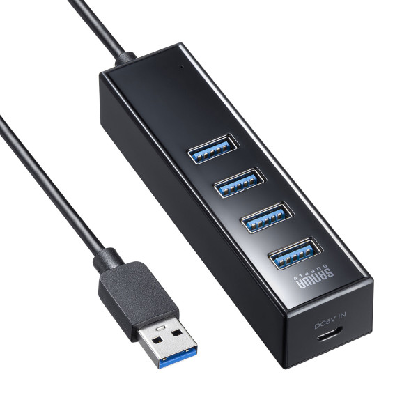 【USB-3H405BKN】サンワサプライ　磁石付USB3.2Gen1 4ポートハブ