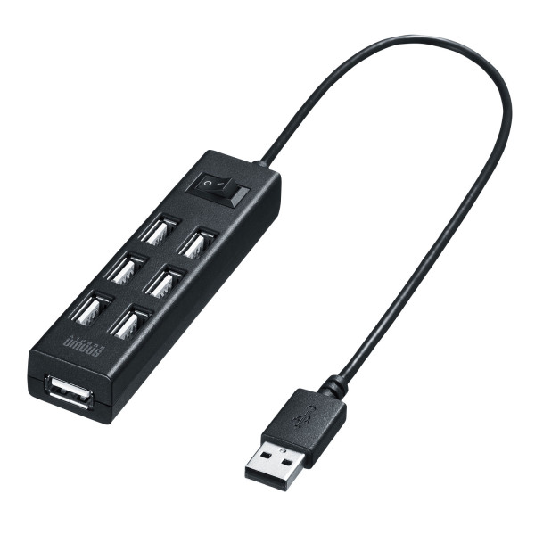 【USB-2H702BKN】サンワサプライ　USB2.0ハブ（7ポート・ブラック）