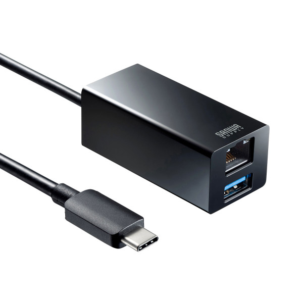 【USB-3TCH33BK】サンワサプライ　USB Type-Cハブ付き ギガビットLANアダプタ