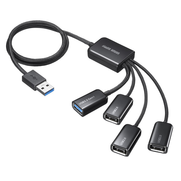 【USB-3H436BK】サンワサプライ　USB3.2 Gen1+USB2.0 コンボハブ（4ポート）