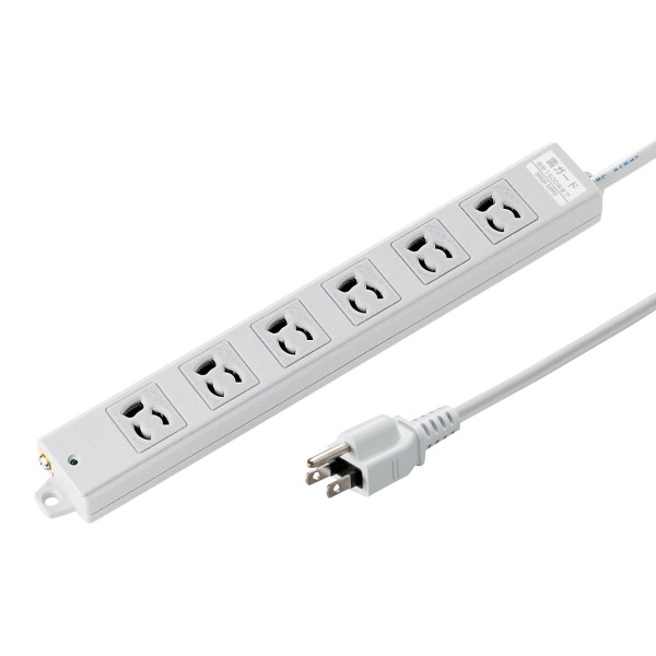 【TAP-K6SP-3】サンワサプライ　工事物件雷ガードタップ（3P抜け止め・マグネット付・6個口・3m）