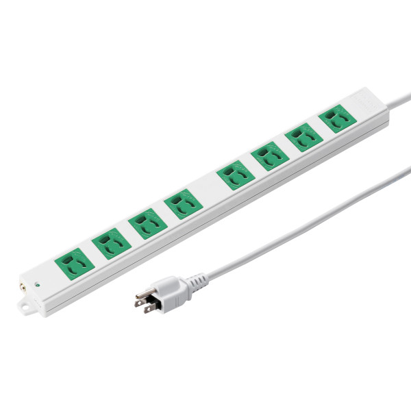 【TAP-K8-3G】サンワサプライ　3P、3m、8個口タップ緑色（バックアップ用）
