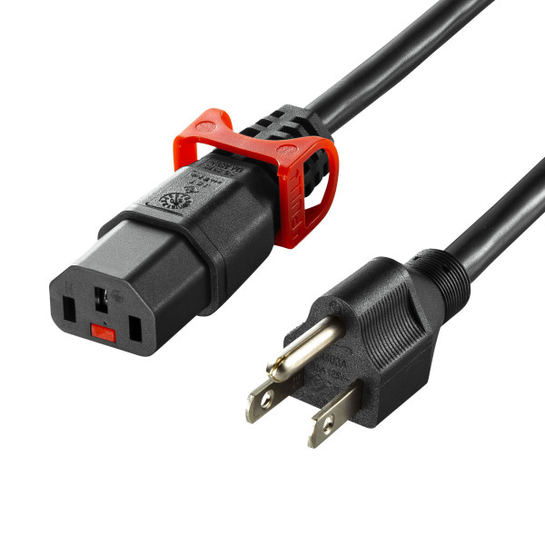 【APW15-515C13LP-10】サンワサプライ　抜け防止ロック式電源コードロックプラス（1m）