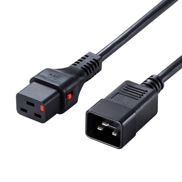 【APW15-C20C19LK03】サンワサプライ　抜け防止ロック電源コード