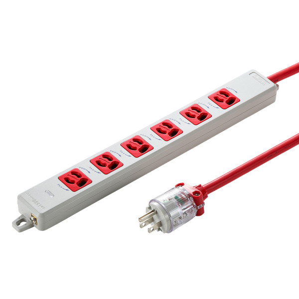 【TAP-HPM6-3R】サンワサプライ　医用接地プラグ付き電源タップ