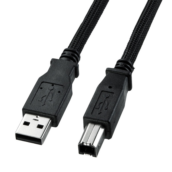 【KU20-NM15K】サンワサプライ　ナイロンメッシュUSB2.0ケーブル