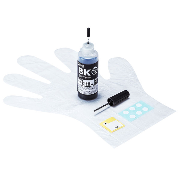 【INK-C345B60S】サンワサプライ　詰替えインクBC-345用