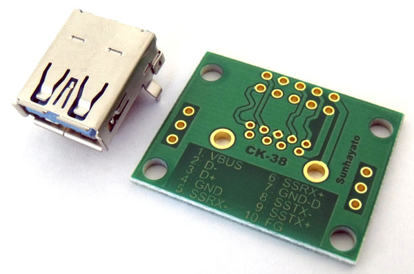 【CK-38】サンハヤト USB用変換基板（USB3.0　Aタイプ／メス）