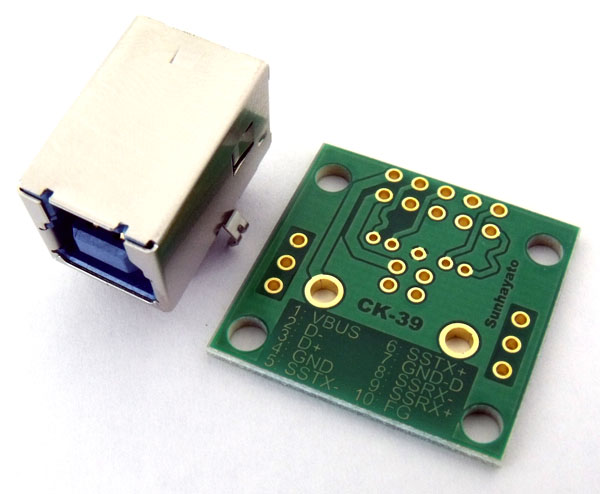 【CK-39】サンハヤト USB用変換基板（USB3.0　Bタイプ／メス）