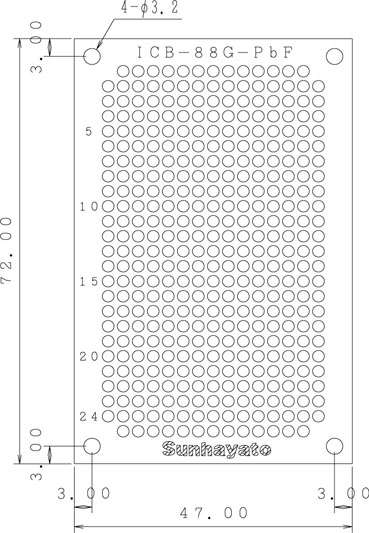 【ICB-88G-PBF】サンハヤト ユニバーサル基板・基板用機材