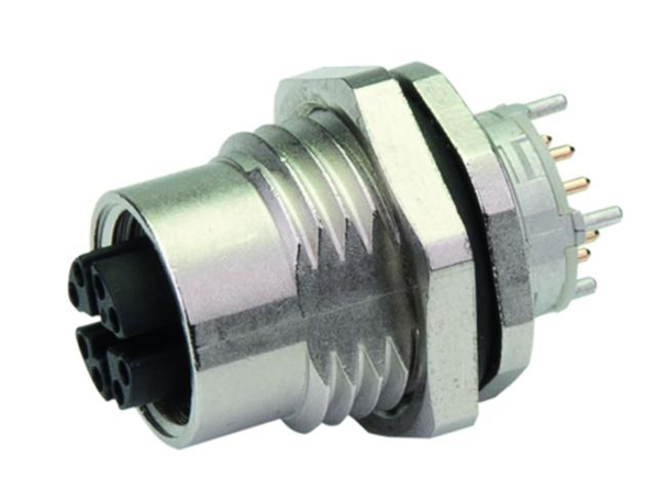 【J80020A0121】日本テレガートナー M12x1 X-coded Bulkhead Socket back mounting 6.7mm