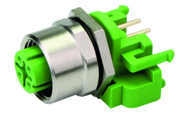 【J80120A0220】日本テレガートナー M12x1 D-coded Bulkhead Socket back mounting 10mm