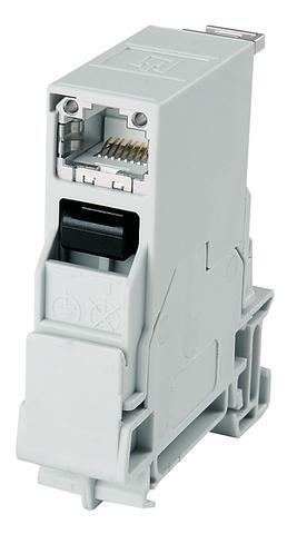 【J80023A0001】日本テレガートナー STX mounting rail outlet RJ45 jack B Cat.6A (ISO/IEC)