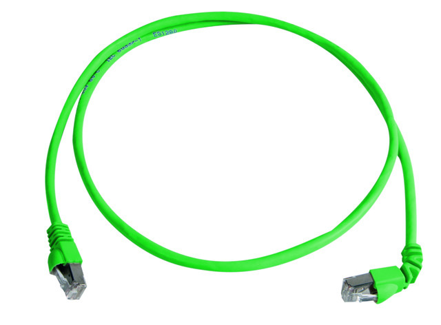 【L00000A0193】日本テレガートナー S/FTP patch cord Cat.6A 1x90 0.5m green