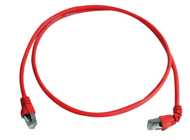 【L00000A0195】日本テレガートナー S/FTP patch cord Cat.6A 1x90 0.5m red