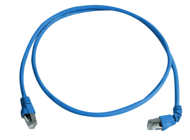 【L00000A0197】日本テレガートナー S/FTP patch cord Cat.6A 1x90 0.5m blue