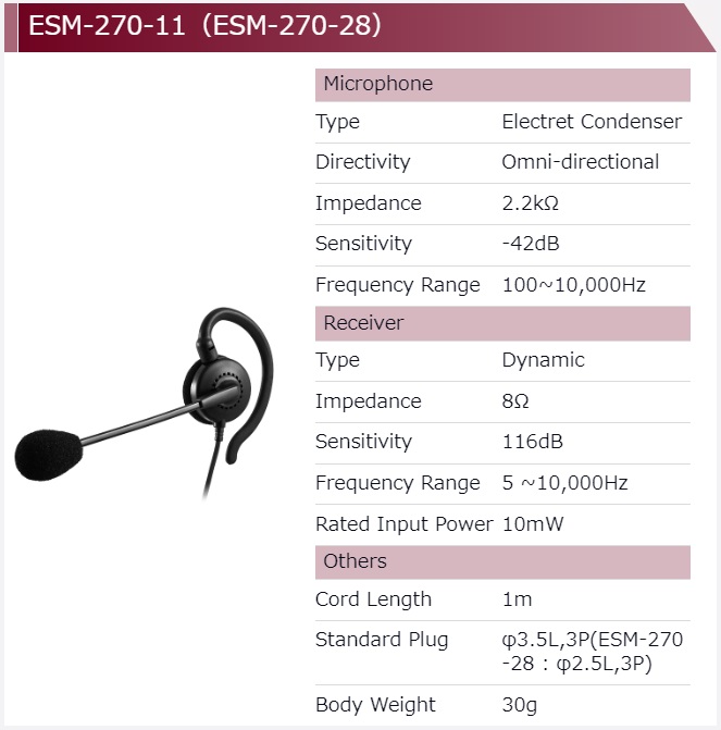 【ESM-270-11】アシダ音響　スタジオモニター向け　ステレオヘッドホン　日本製