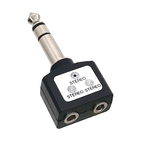 【MA-85】マル信無線電機 オーディオ変換アダプター  φ6.3プラグ→φ3.5ジャック×2