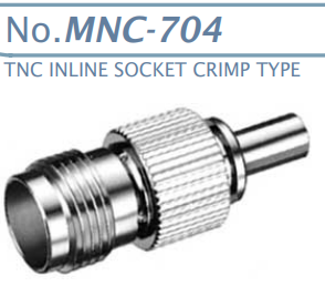 【MNC-704】マル信無線電機 T高周波コネクタ TNCレセプタクル（圧着タイプ）