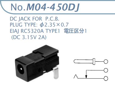 【M04-450DJ】マル信無線電機 DCプラグジャック 電圧区分1
