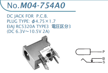 【M04-754A0】マル信無線電機 DCプラグジャック 電圧区分3