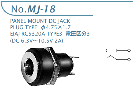 【MJ-18】マル信無線電機 DCプラグジャック 電圧区分3