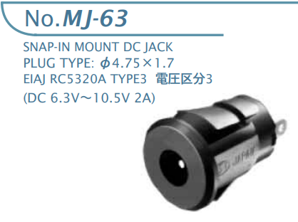 【MJ-63】マル信無線電機 DCプラグジャック 電圧区分3