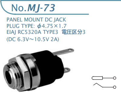 【MJ-73】マル信無線電機 DCプラグジャック 電圧区分3