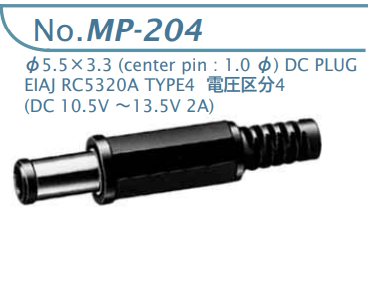 【MP-204】マル信無線電機 DCプラグジャック 電圧区分4