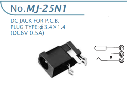 【MJ-25N1】マル信無線電機 DCプラグジャック 電圧区分その他