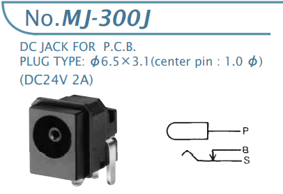 【MJ-300J】マル信無線電機 DCプラグジャック 電圧区分その他