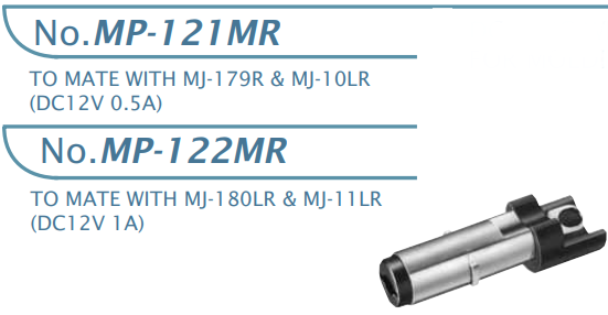 【MP-121MR-R】マル信無線電機 DCプラグジャック 電圧区分その他