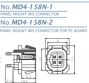 【MD4-158N-2】マル信無線電機 IRIS コネクター