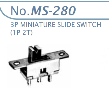 【MS-280】マル信無線電機  3P ミニチュアスライドスイッチ