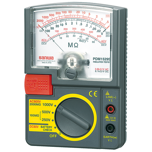 【PDM-1529S】三和電気計器 絶縁抵抗計(メガー)? アナログ絶縁抵抗計（メガー）【3レンジ】